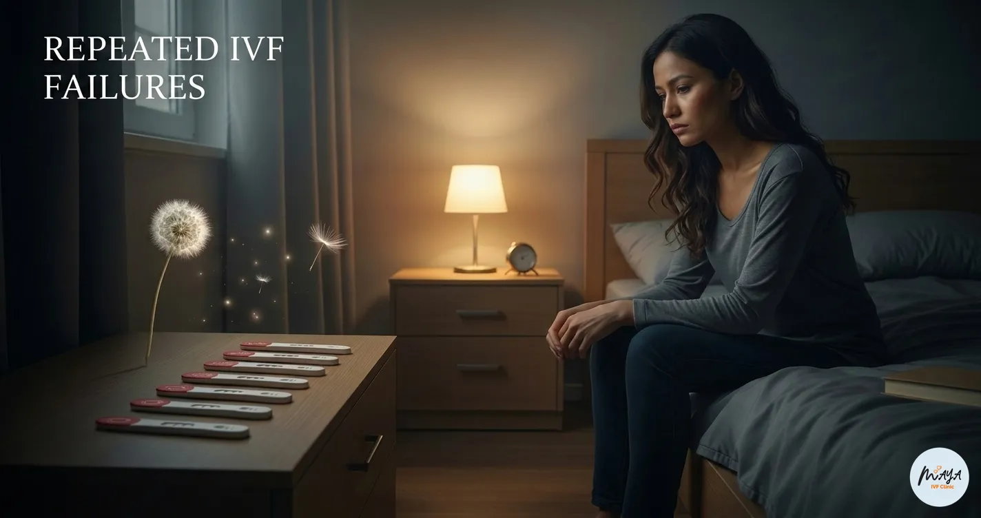 Couple consulting fertility specialist after failed IVF.